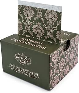 GREEN VINTAGE embossed Pop UP hair foils- hair foils for Colouring -balayage -highlights - all colouring techniques also pre cut fast applications embossed texture for no slipping