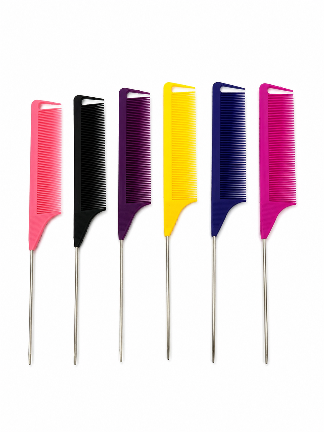 rock star hair stainless steel pin tail carbon fibre parting comb